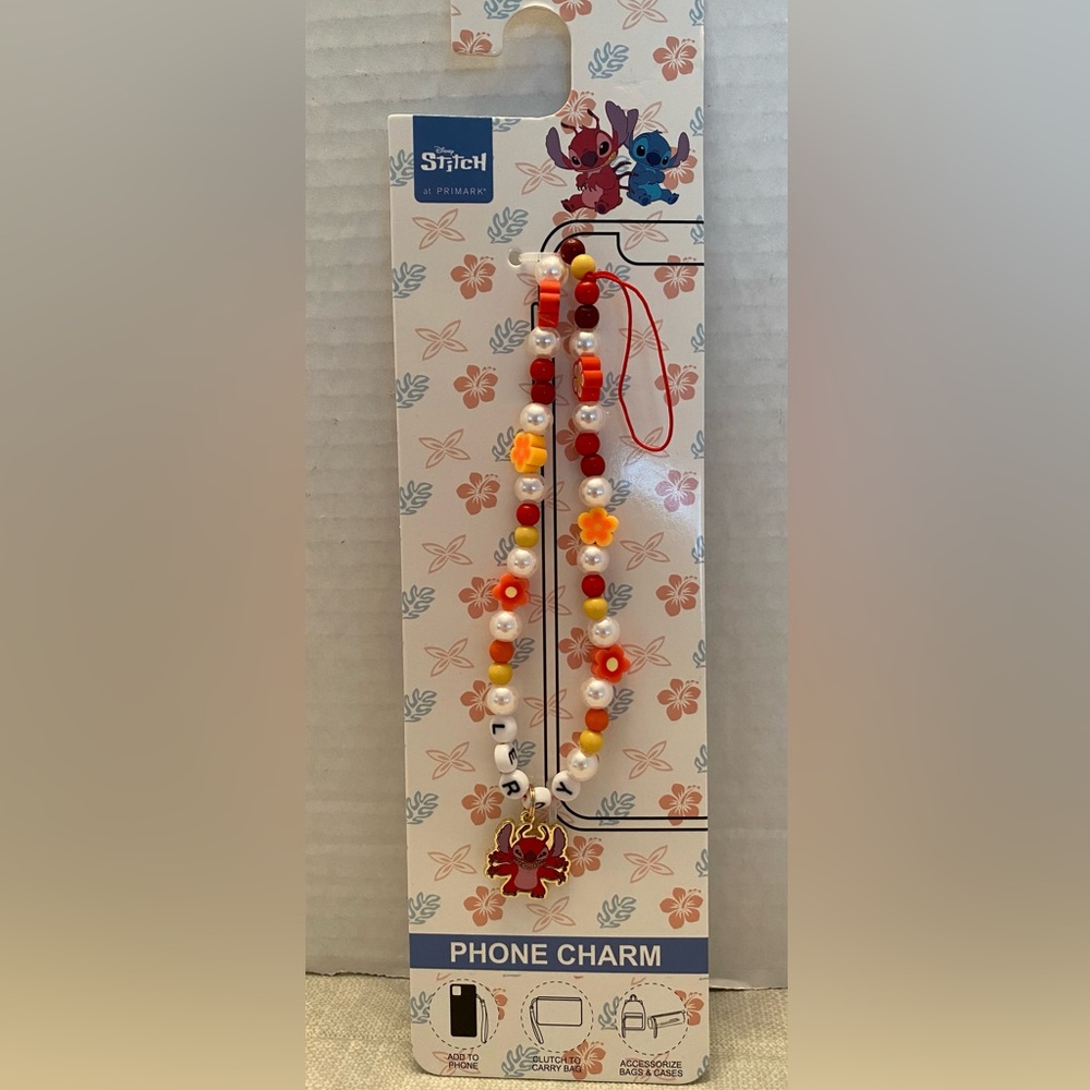 DISNEY STITCH COUSIN LEROY BEADED PHONE CHARM  PRIMARK